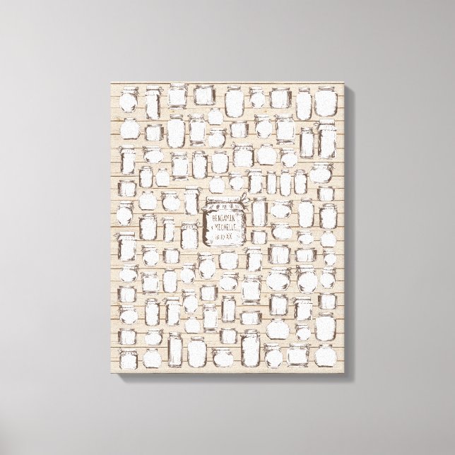 Mason Jars - 100 Signature Canvas Guest Book (Front)