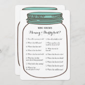Mason Jars 2x Baby Shower Game- Advice | Who Knows Invitation (Front/Back)