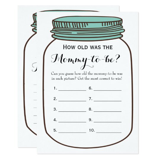 Mason Jars 2x Baby Shower Games How Old Advice Invitation