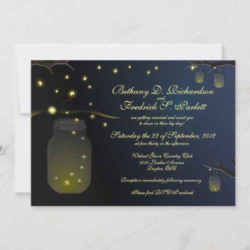 Mason Jars and Fireflies at Dusk Custom Invite