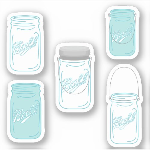 Wedding Stickers 13 Mason Jars Custom Rustic Wedding Sticker Set