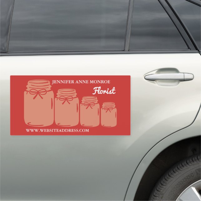 Mason Jars, Floristry Car Magnet (In Situ)