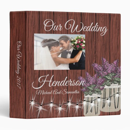 Mason Jars String Lights Wedding Photo Album