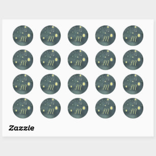 Mason Jars Summer Night Monogrammed Classic Round Sticker