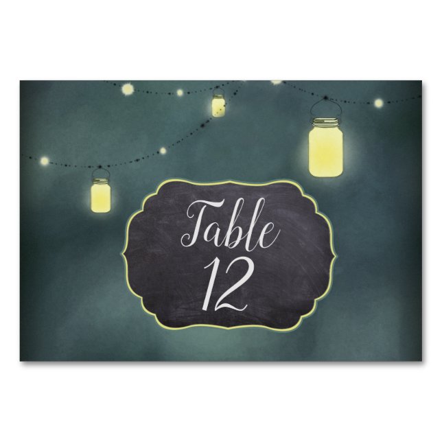 Mason Jars Summer Night Table Card (Front)
