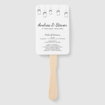 Mason Jars Wedding Program Fan. Suspended Jar Menu