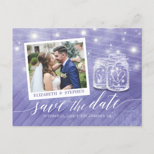 Mason Jars Wedding Save The Date Photo Postcard