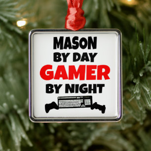 Mason Loves Playing Video Games Metal Ornament