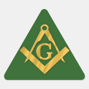 Mason Masonic on Green Triangle Sticker