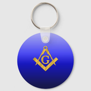 Mason Masonic with Gradient Blue Keychain
