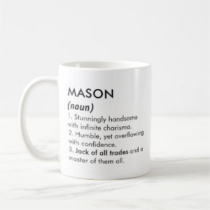Mason name, Editable name, Custom name Coffee Mug