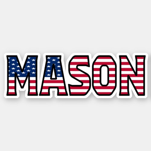 Mason Name First Name USA Sticker Stickerset