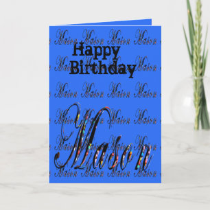 Mason, Name, Logo, Birthday Greeting Card. Card