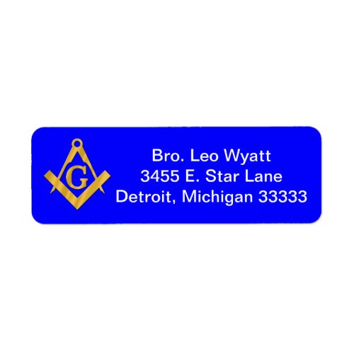 Mason or Masonic Return Mailing Label