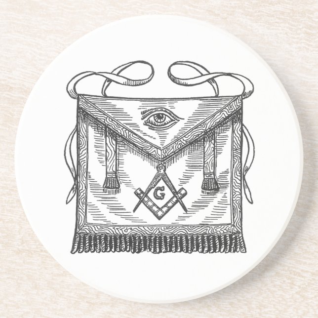 Masonic Apron Drink Coaster (Front)