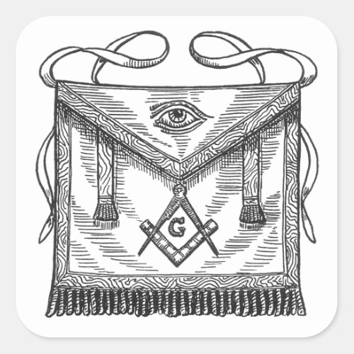 Masonic Apron Square Sticker