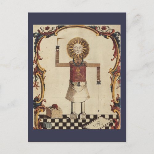 Masonic art postcard