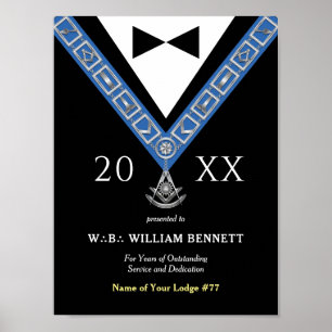 Masonic Awards Past Master Freemason Jewels Poster