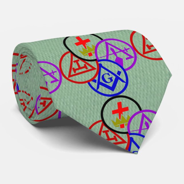 Masonic Block Neck Tie (Rolled)