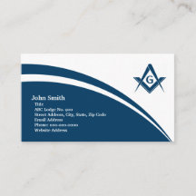 Masonic Blue Curve Business Card