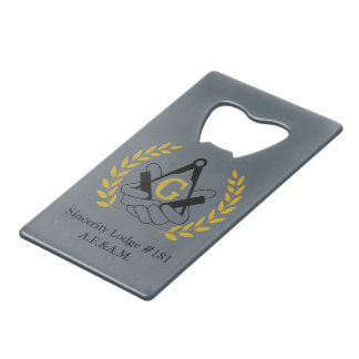 Masonic bottle opener card