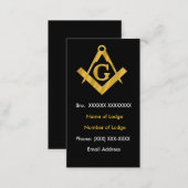 Masonic Business Black and Gold Business Card (Front/Back)