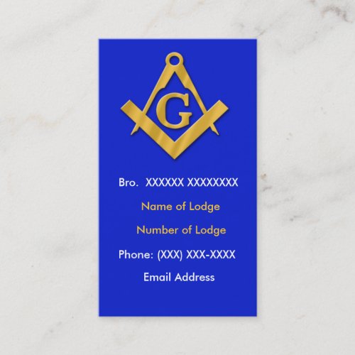 Masonic Business Blue and Gold Business Card Templates