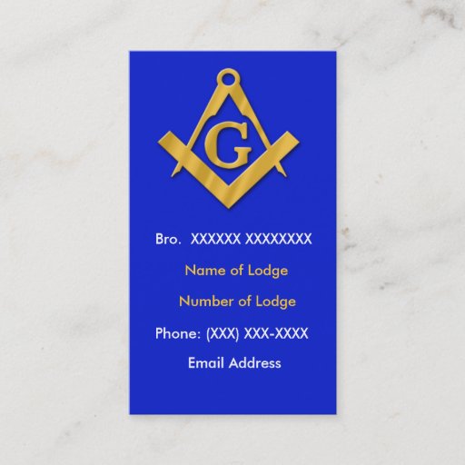 Customizable Masonic Business Blue and Gold Business Card Templates