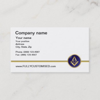 Masonic Business Card by sponner at Zazzle