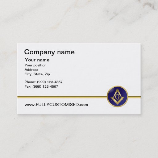 Customizable Masonic Business Card