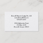 Masonic Business Card (Back)