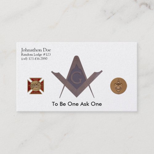 Masonic Business Card