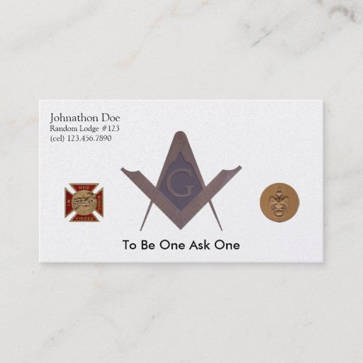 Customizable Masonic Business Card