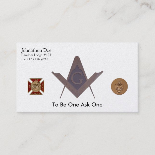 Masonic Business Card (Front)