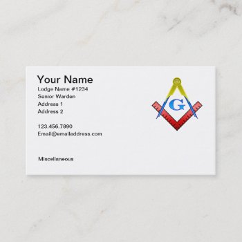 Masonic Business Card 1 by MasonicApparel at Zazzle