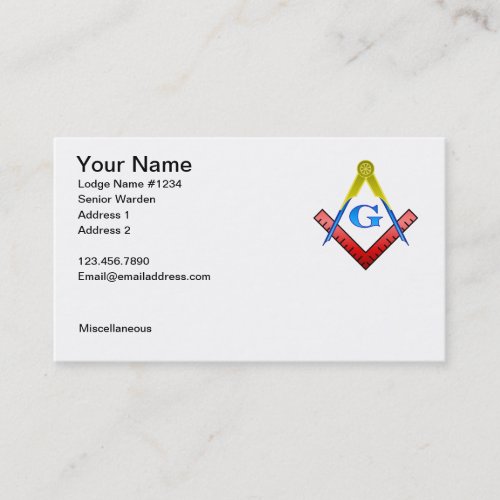 Masonic Business Card 1