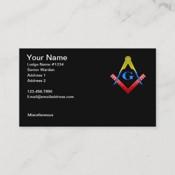 Masonic Business Card 2 by MasonicApparel at Zazzle