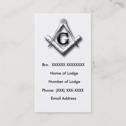 Customizable Masonic Business Card 2