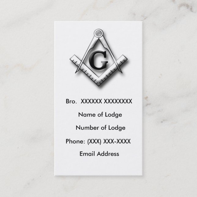 Masonic Business Card 2 (Front)