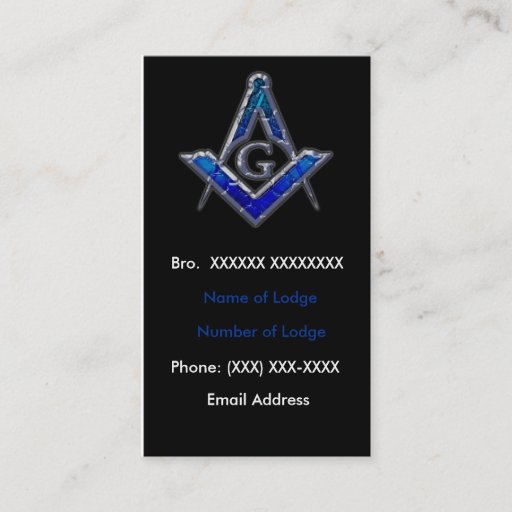 Customizable Masonic Business Card 2