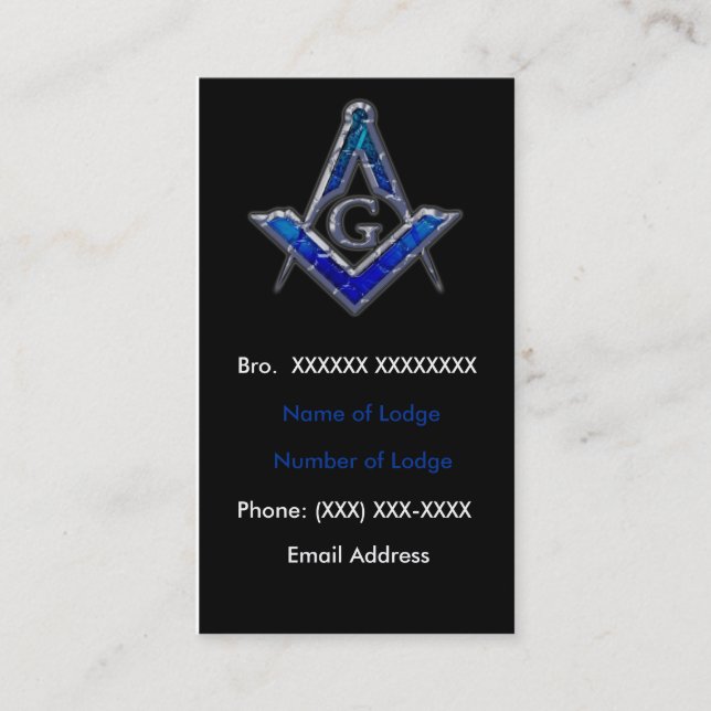 Masonic Business Card 2 (Front)