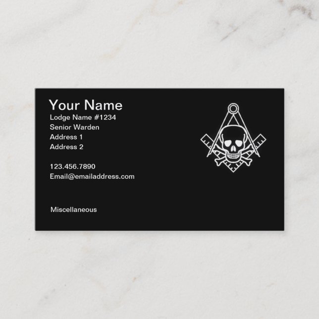 Masonic Business Card 2 (Front)