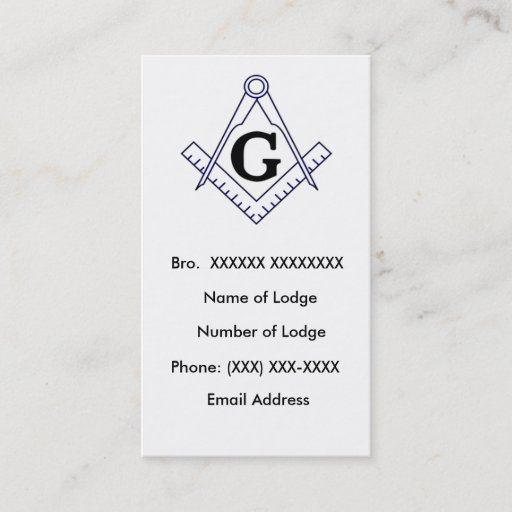 Customizable Masonic Business Card 3