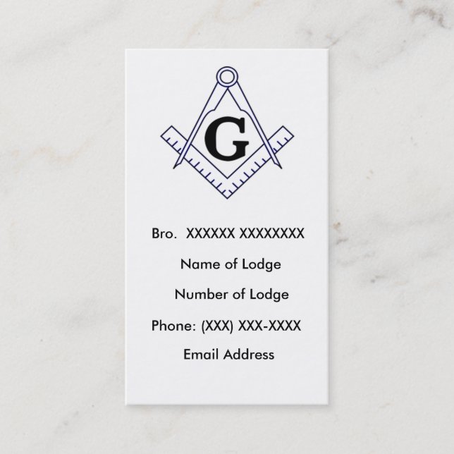 Masonic Business Card 3 (Front)