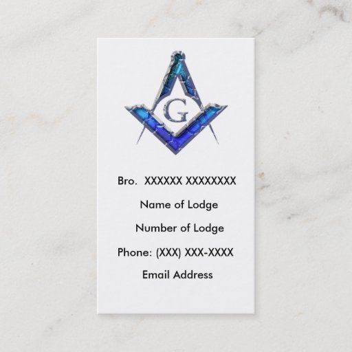 Customizable Masonic Business Card 4
