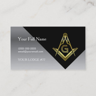 Masonic Business Card Designs Black Gold Silver