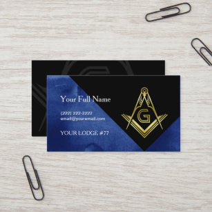 Masonic Business Card Designs   Blue Black & Gold