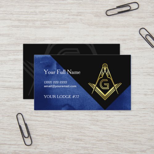 Masonic Business Card Designs  Blue Black  Gold