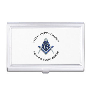 Masonic Business Card Holder Blue Clean