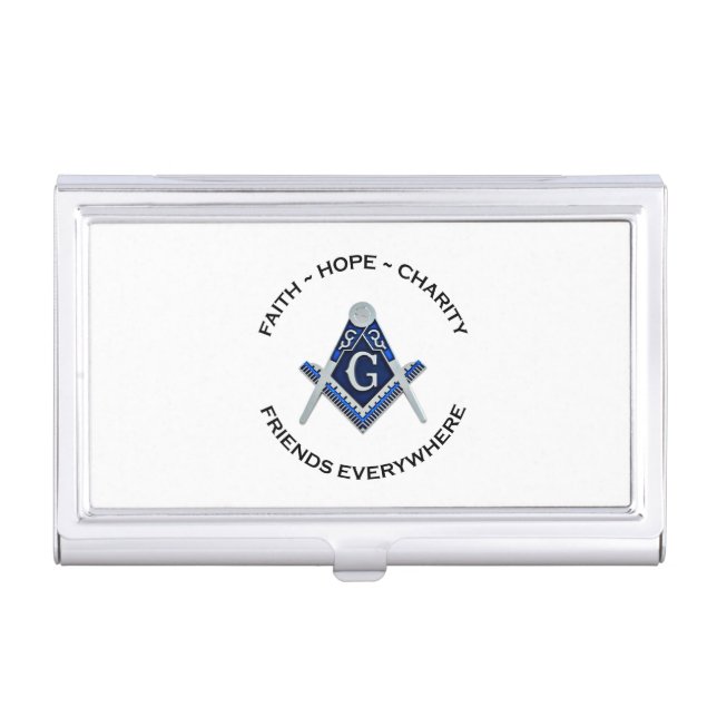 Masonic Business Card Holder Blue Clean (Front)